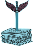 TPAS logo: a sword piercing a stack of papers.